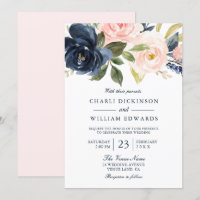 Schöne Blush Pink & Navy Spring Wedding