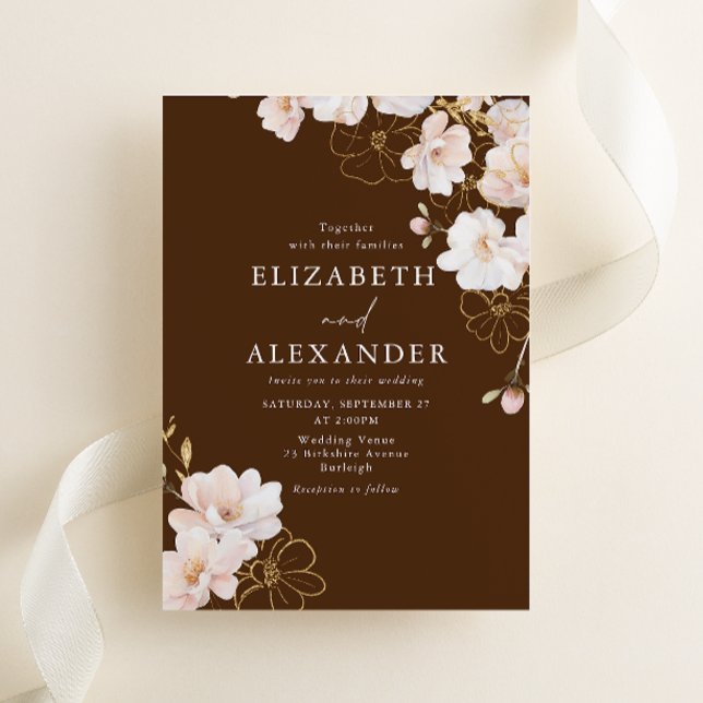 Schöne Blush-Wildblumen Atemberaubend Hochzeit Einladung (Von Creator hochgeladen)