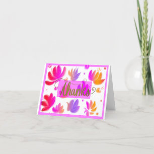 Schöne Blüte und Gold Dankeschön Karte