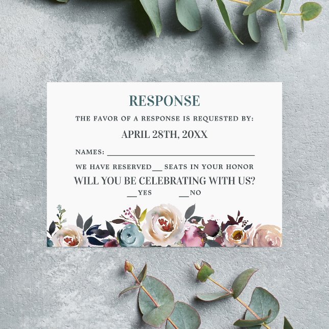 Schöne Blüten Blumenfrühling Pastell Aquamarin RSVP Karte (Von Creator hochgeladen)