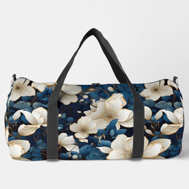 Schöne Blüten der Weißen Blume Duffle Bag (Vorderseite)