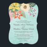 Schöne Blütenfarbe Blumenzwiebelhochzeit / Aqua Einladung<br><div class="desc">Schöne Blooms Hochzeit Einladung / Aqua. Karo in unserem Shop mit der Koordination der Artikel!</div>