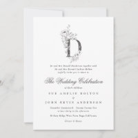 Schöne Blütenhochzeit 'D' Monogram