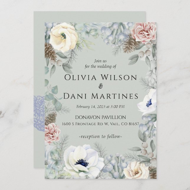 Schöne Blütenlandschaft Einladung Hochzeitsfeiern (Vorne/Hinten)