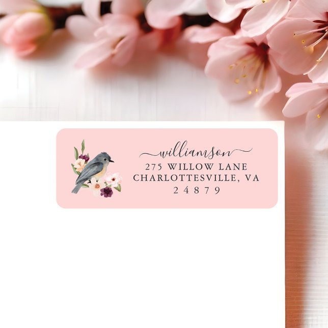 Schöne Bohemische Wasserfarbenwelt Bird & Branch (Beautiful Bohemian Style Watercolor Bird & Branch Label)