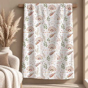 Schöne Boho-Geometrieformen Erdtöne Blanke Fleecedecke
