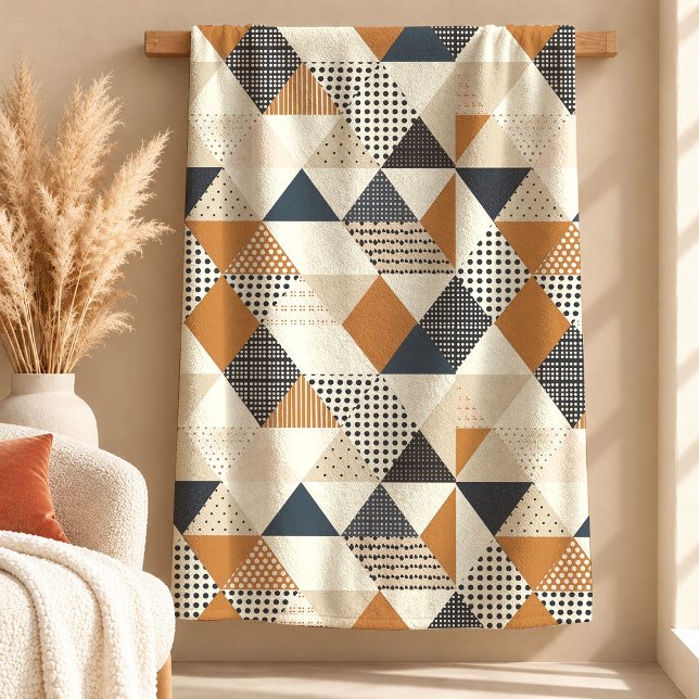 Schöne Boho-Geometrieformen Erdtöne Blanke Fleecedecke (Beautiful Boho Geometric Shapes Earthy Tone Blanket)