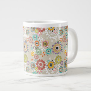 Schöne Boho gestylte helle Blume gemustert Jumbo-Tasse