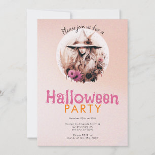 Schöne Boho-Hexe Ombre Halloween-Party Einladung