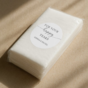 Schöne Boho personalisierte Hochzeitstaschentuch-P Runder Aufkleber