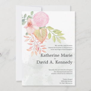 Schöne Boho Schöne Wasserfarben Blume Hochzeit Einladung