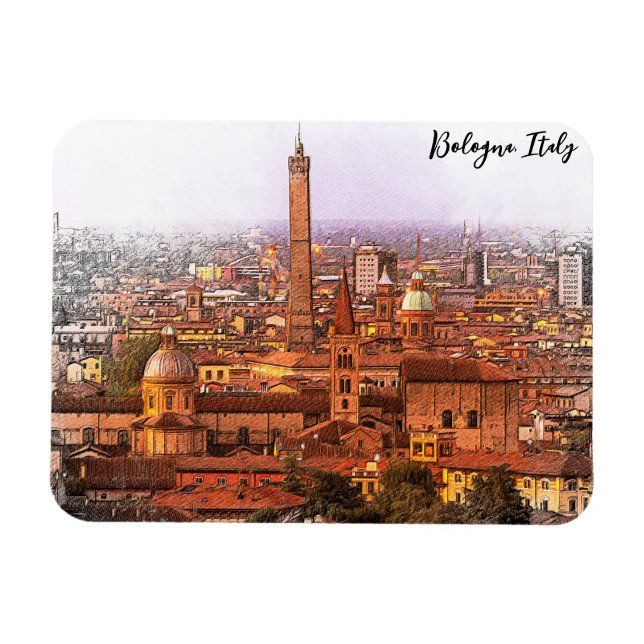 Schöne Bologna Italien Panorama Aussicht Magnet (Horizontal)