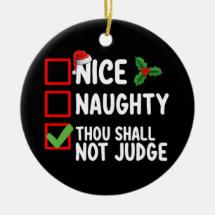 Schöne Böse Du Sollst Nicht Richten Weihnachtslist Keramik Ornament