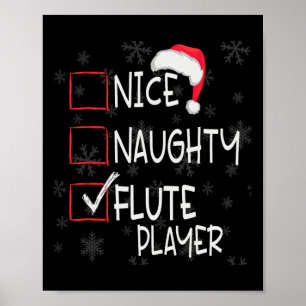 Schöne Böse Flötenspieler Liste Weihnachten Santa Poster