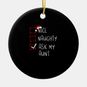 Schöne Böse Frag Meine Tante Weihnachtsliste Xmas  Keramik Ornament
