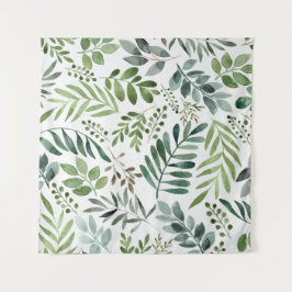 Schöne botanische Blätter in Wasserfarbe Wandteppich