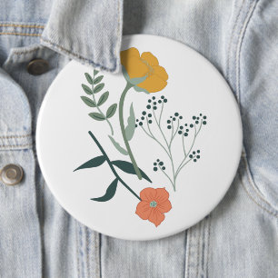 Schöne botanische Flora Button