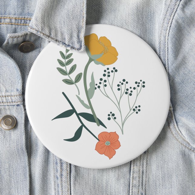 Schöne botanische Flora Button (Beispiel)