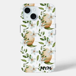 Schöne botanische Floralfarben + Monogramm Case-Mate iPhone Hülle