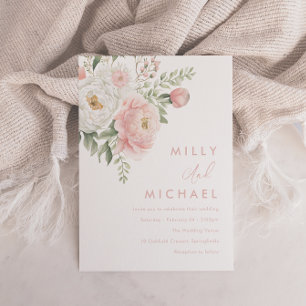 Schöne botanische Floraliner Hochzeit Einladung