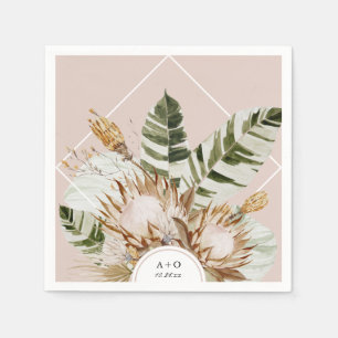 Schöne botanische Geometrische Rahmen Hochzeit Serviette