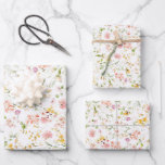 Schöne botanische Sommer-Wildblumen Einfach Niedli Geschenkpapier Set<br><div class="desc">Wildblumen für den Sommer</div>