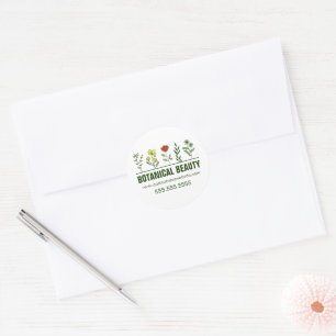 Schöne botanische Spa-Geschäfts Blumen-Salon Runder Aufkleber