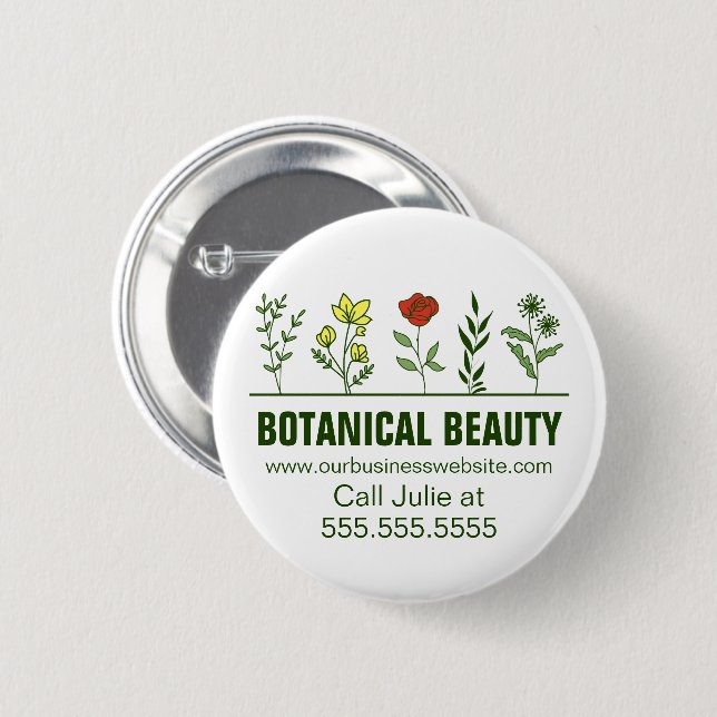 Schöne botanische Spa-Salon-Blumen-Geschäfte Button (Vorne & Hinten)