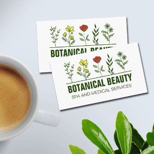 Schöne botanische Spa-Salon-Grünblüten Visitenkarte
