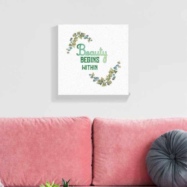 Schöne botanische Typografie Leinwanddruck (Insitu (Wohnzimmer))
