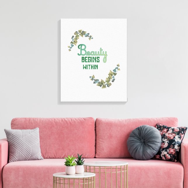 Schöne botanische Typografie Leinwanddruck (Insitu (Wohnzimmer))