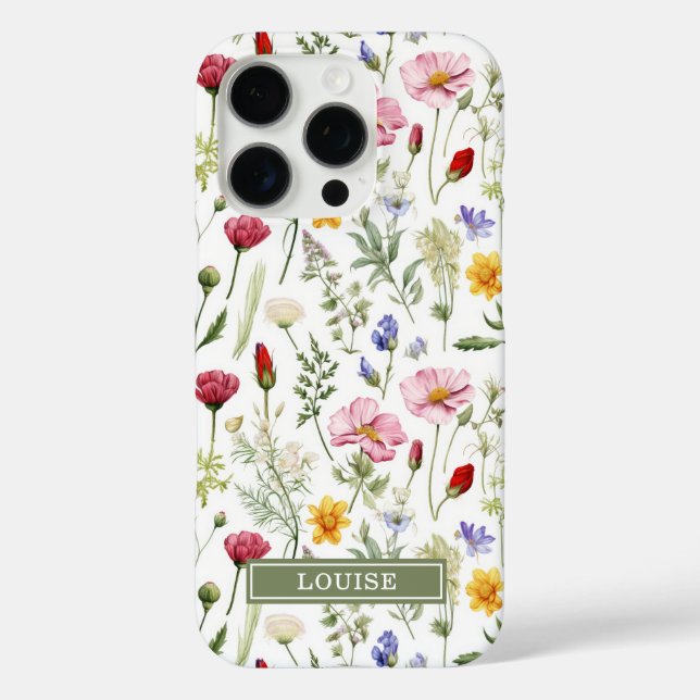 Schöne botanische Wildblumen Name  Case-Mate iPhone Hülle (Rückseite)
