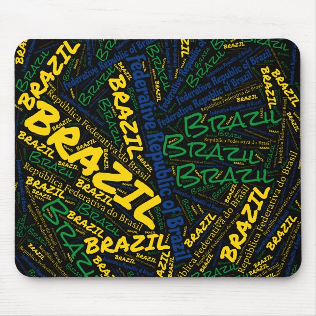 Schöne Brasilien Flag Farben Patriotic Mousepad (Vorne)