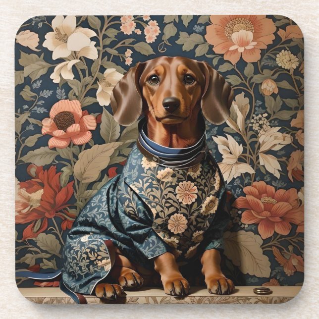 Schöne braune Dackel | Dackel Portrait Getränkeuntersetzer (Vorderseite)