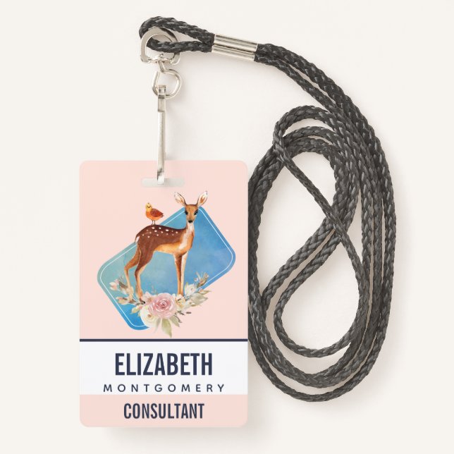 Schöne braune Dose mit weißen Flecken Ausweis (Vorderseite mit Schlüsselband)