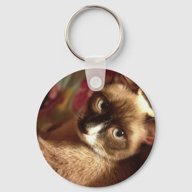 Schöne braune Katze Schlüsselanhänger (Vorderseite)