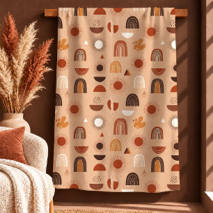 Schöne braune verbrannte Orange Boho-Kunstdecke Fleecedecke