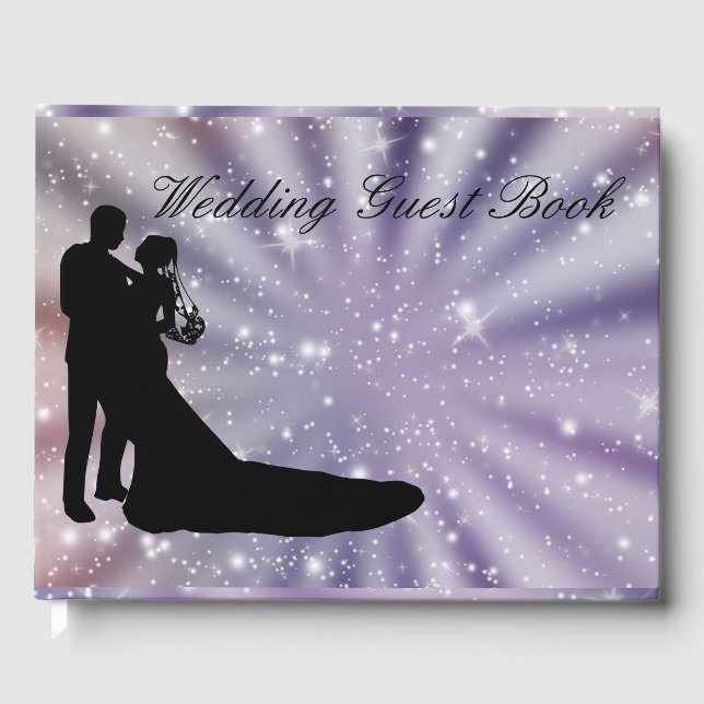 Schöne Braut & Groom Dance Silhouette Hochzeit Gästebuch (Vorderseite)