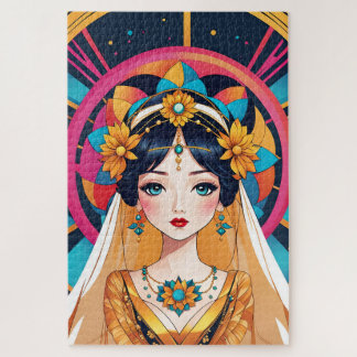 Schöne Braut in der Kunst der Pop Art Puzzle
