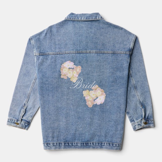 Schöne Braut mit Blumenmuster Jeansjacke (Rückseite)