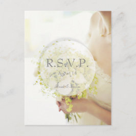 Schöne Bridge mit Blume Bouquet Wedding RSVP Einladungspostkarte