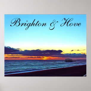 Schöne Brighton und Hove Beach & Sunset Poster
