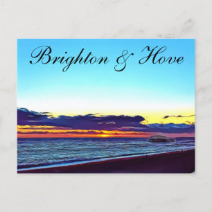 Schöne Brighton und Hove Beach & Sunset Postkarte