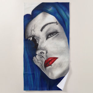 Schöne Broken Goth Girl Horror Fantasy Kunst, Dich Strandtuch