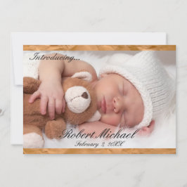 Schöne Brown Rustic Newborn Boy Ankündigung