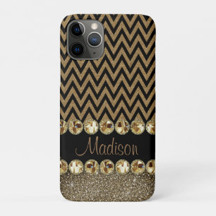 Schöne Brown Zickzack Glitzer Jewels Elegant Case-Mate iPhone Hülle