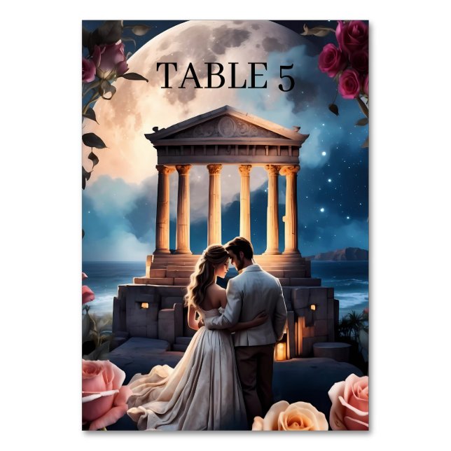 Schöne Brücken und Bräuche Stehend am Meer Tischnummer (Rückseite)