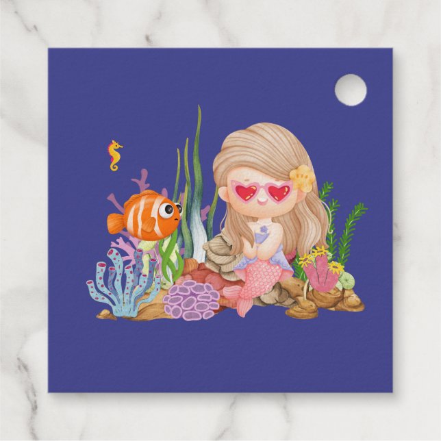 Schöne BRUNET HAIR Meerjungfrau Geschenkanhänger (Rückseite)