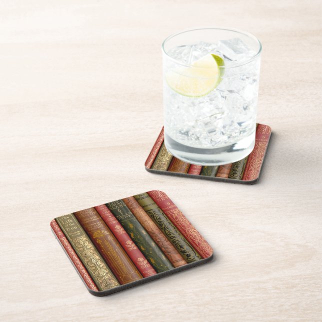 Schöne Buchrücken Getränkeuntersetzer (Rechte Seite)