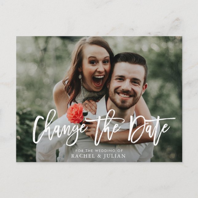 Schöne Buchstaben ändern das Foto Postkarte (Vorderseite)